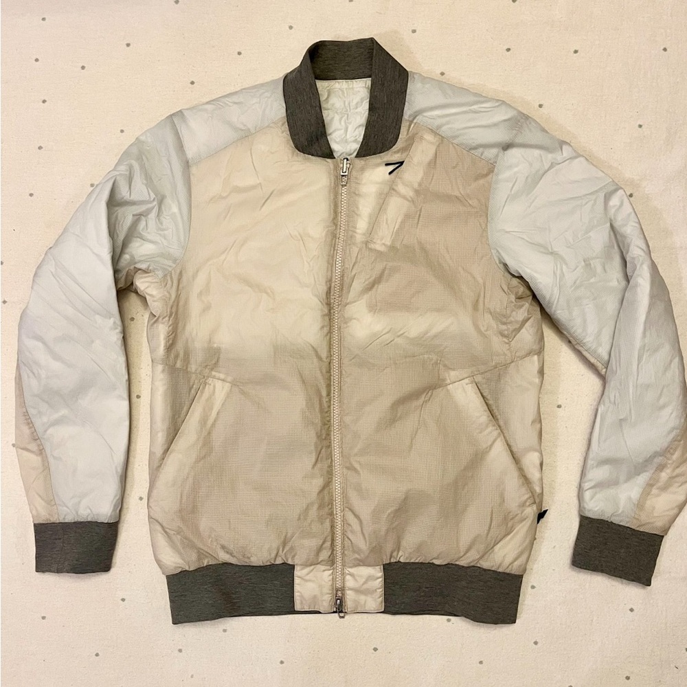 Men's Beige and Gray Bomber Jacket